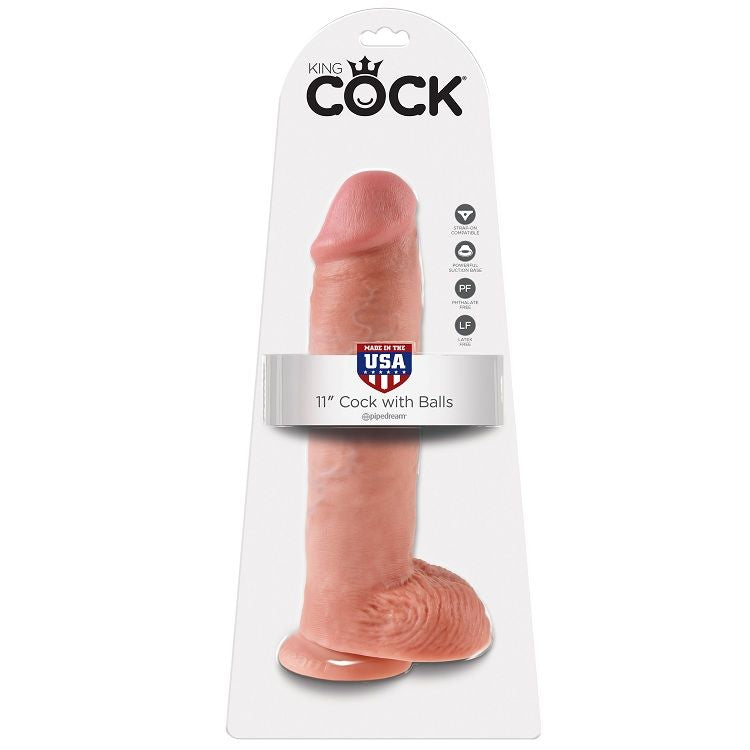 KING COCK - 11 DILDO WITH BALLS 28 CM