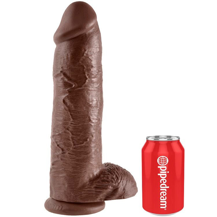 KING COCK - BROWN DILDO WITH BALLS 12 INCH