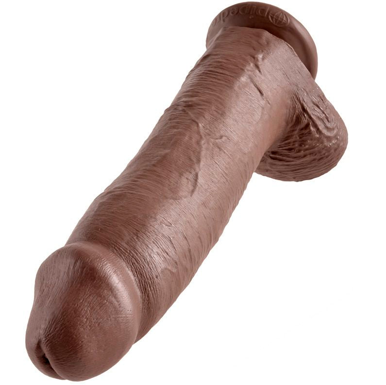 KING COCK - BROWN DILDO WITH BALLS 12 INCH
