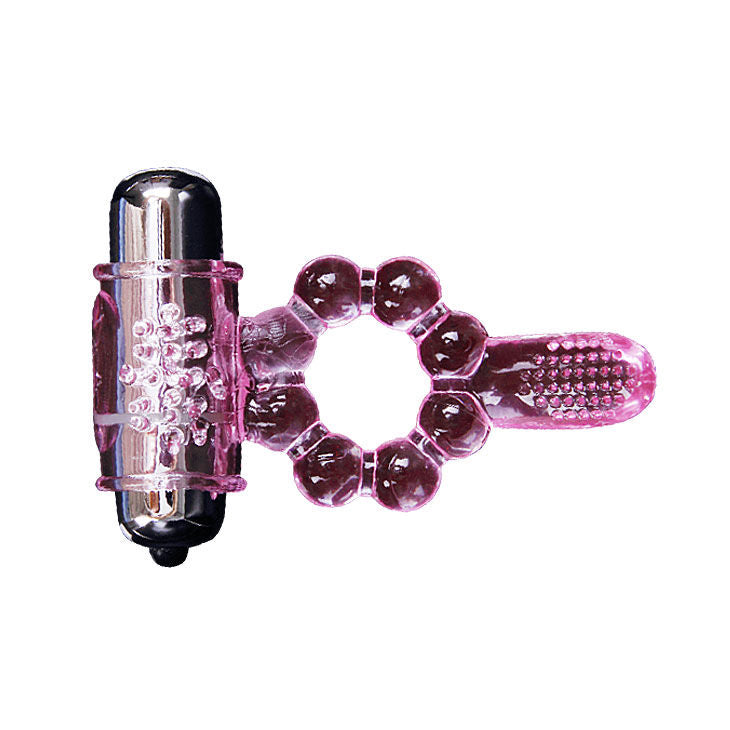 BAILE - 10-FUNCTION TONGUE SILICONE RING WITH VIBRATION PINK