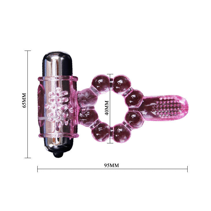 BAILE - 10-FUNCTION TONGUE SILICONE RING WITH VIBRATION PINK