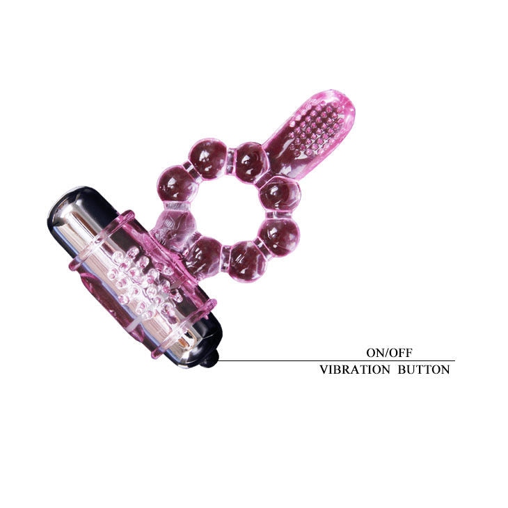 BAILE - 10-FUNCTION TONGUE SILICONE RING WITH VIBRATION PINK