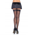 LEG AVENUE - SEAMED HOLD UPS WITH LACE TOP
