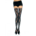 LEG AVENUE - FLORAL LACE TOP STOCKINGS