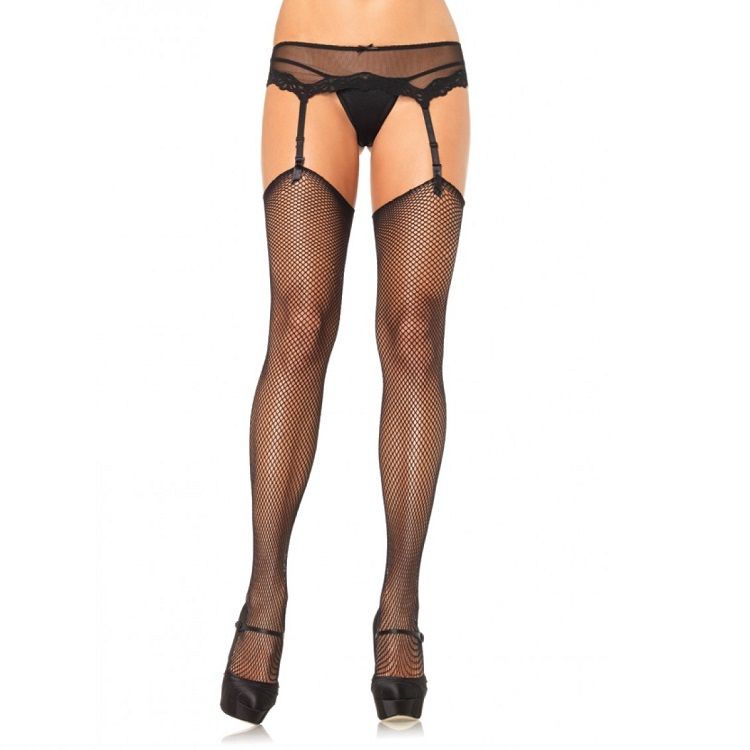 LEG AVENUE - FISHNET STOCKINGS WITH NON-ADHESIVE TOP