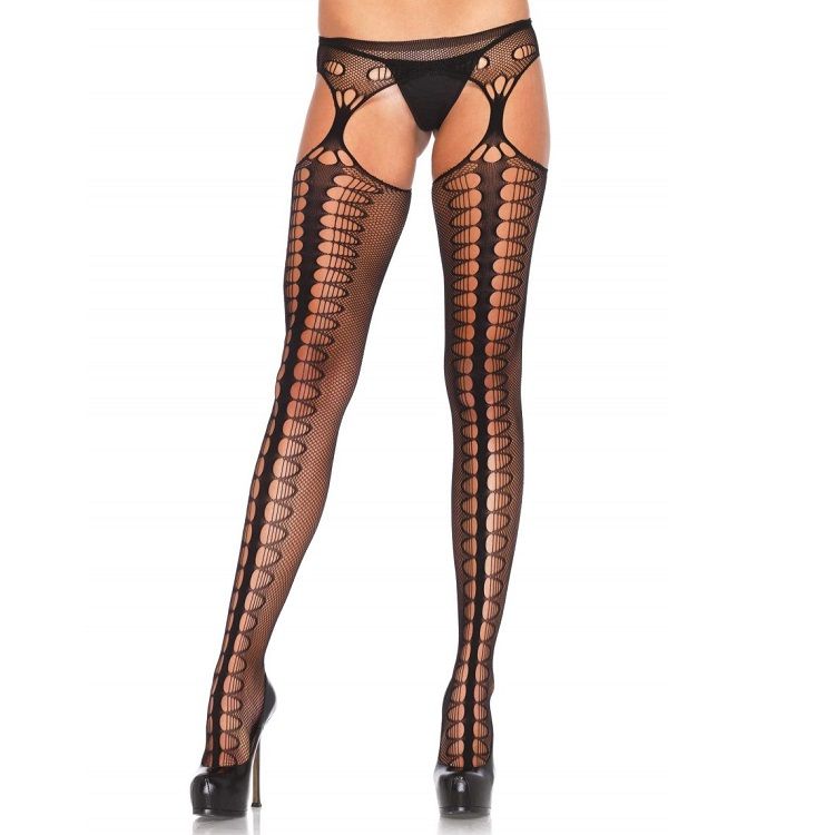 LEG AVENUE - EXCLUSIVE BLACK GARTER TIGHTS