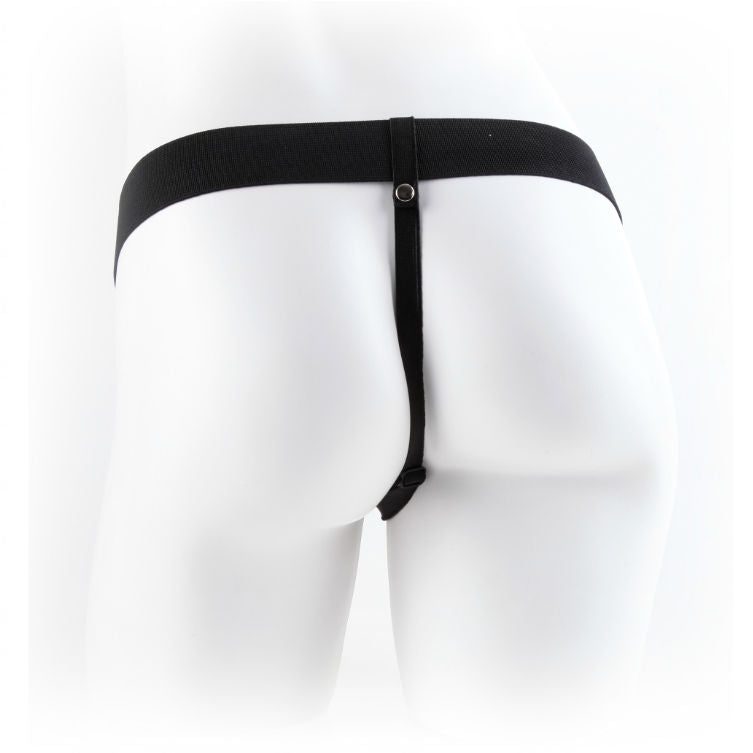 FETISH FANTASY SERIES - 11 HOLLOW VIBRATING STRAP-ON WITH BEADS 27.9CM FLESH