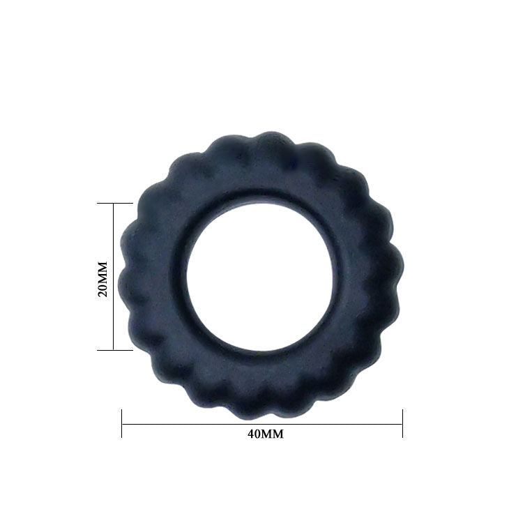 BAILE - BLACK TITAN COCK RING 2 CM