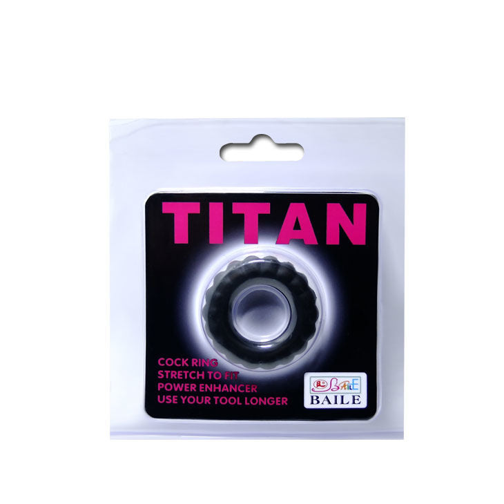 BAILE - BLACK TITAN COCK RING 2 CM