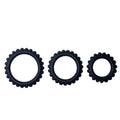 BAILE - TITAN 3 PIECE COCK RING SET BLACK 2.8 + 2.4 + 1.9 CM