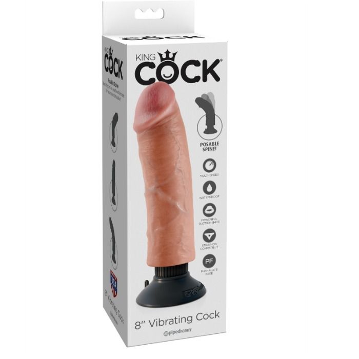 KING COCK - NATURAL 8-INCH VIBRATING DILDO
