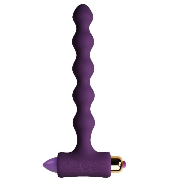 ROCKS-OFF - ANAL PLUG WITH VIBRATION AND RIBBED BEADS SMALL SENSATIONS
