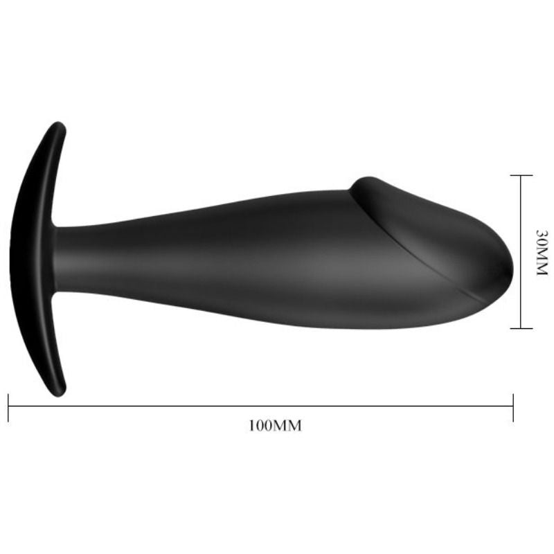 PRETTY LOVE - BLACK SILICONE PENIS-SHAPED ANAL PLUG