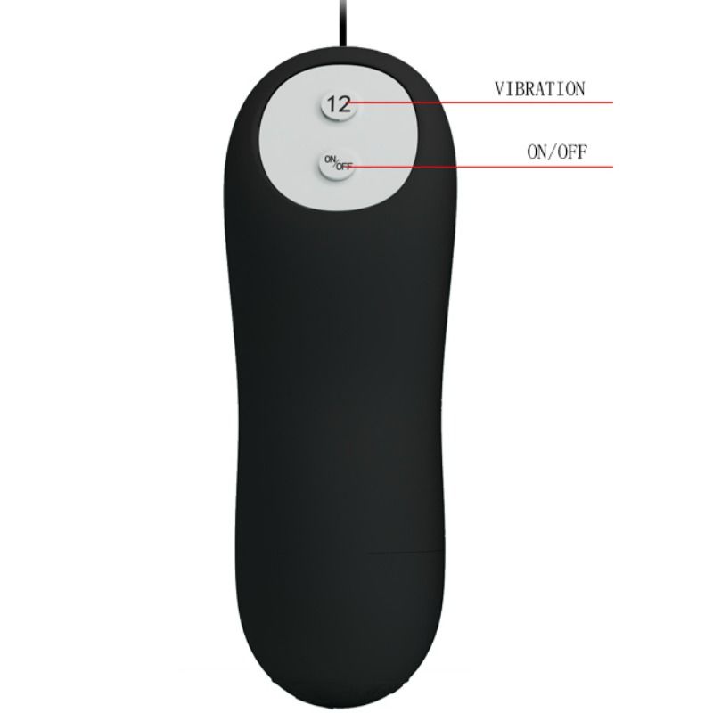 PRETTY LOVE - BLACK SILICONE ANAL PLUG WITH 12 VIBRATION MODES