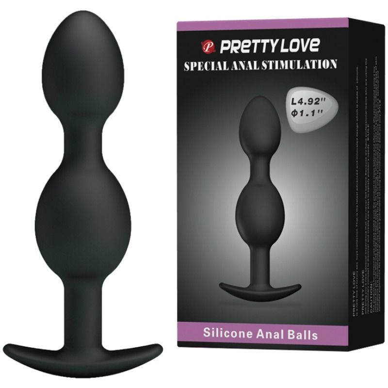 PRETTY LOVE - 12.5 CM BLACK SILICONE ANAL BEADS