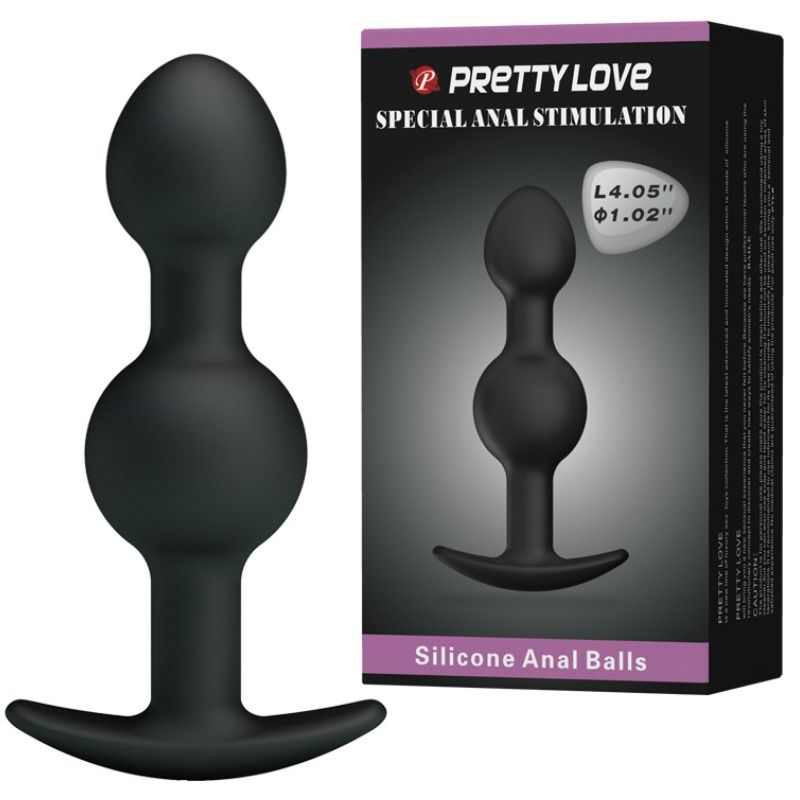 PRETTY LOVE - BLACK SILICONE ANAL BEADS SPECIAL STIMULATION 10.3 CM