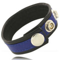 LEATHER BODY - BLACK-BLUE ADJUSTABLE LEATHER STRAP FOR PENIS