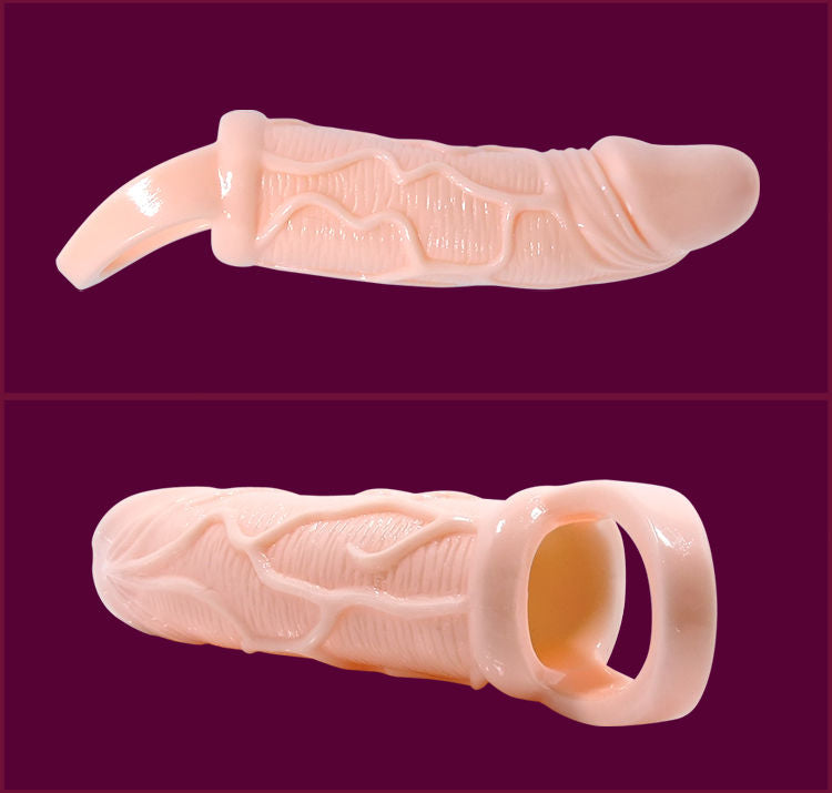 BAILE - PENIS EXTENSION SLEEVE WITH VIBRATION AND TESTICLE STRAP 13.5 CM