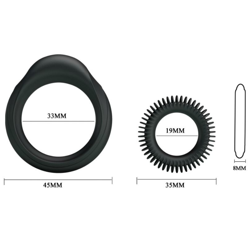 BAILE - KIT 2 SILICONE RINGS VIRILITY RING