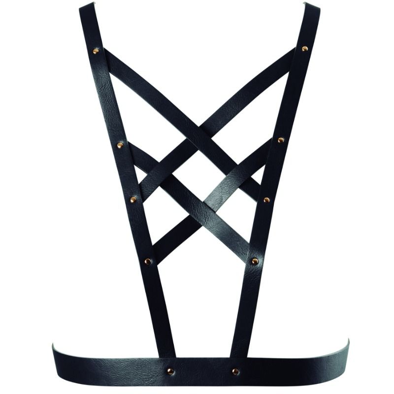 JEWELRY - INDISCRET MAZE CROSS HARNESS WITH BLACK NECKLACE