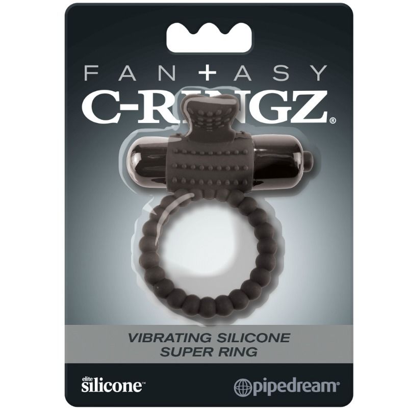 FANTASY C-RINGZ - FANTASY C-RING VIBRATING BLACK SILICONE RING