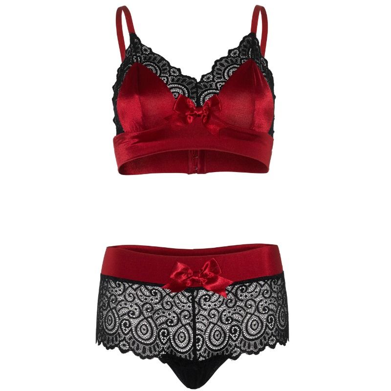 LEG AVENUE - BLACK AND RED 2 PIECE SET S/M