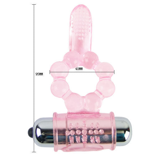BAILE - 10-FUNCTION TONGUE SILICONE RING WITH VIBRATION PINK