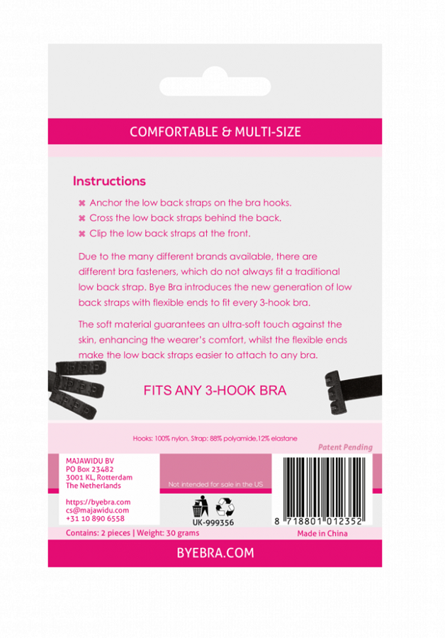 BYE-BRA - BLACK & WHITE LOW-BACK BRA CONVERTER