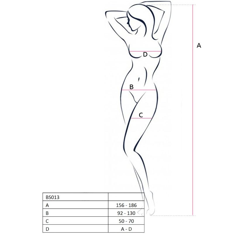 PASSION - FEMME BS013 RED BODYSTOCKING ONE SIZE