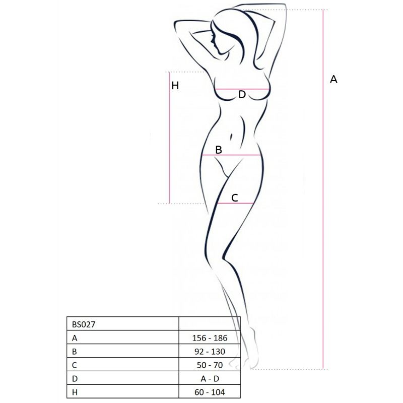 PASSION - WOMEN'S BS027 RED DRESS STYLE BODYSTOCKING ONE SIZE
