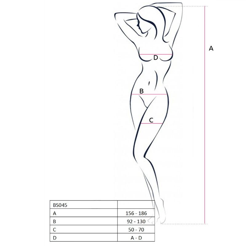 PASSION - WOMEN'S BS045 BLACK BODYSUIT ONE SIZE