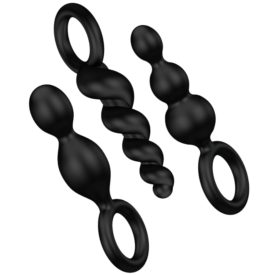SATISFYER - ANAL PLUG SET 3 PCS BLACK