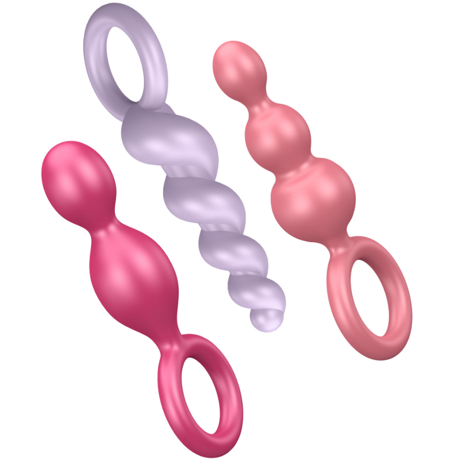 SATISFYER - 3-PIECE TRICOLOR ANAL PLUG SET