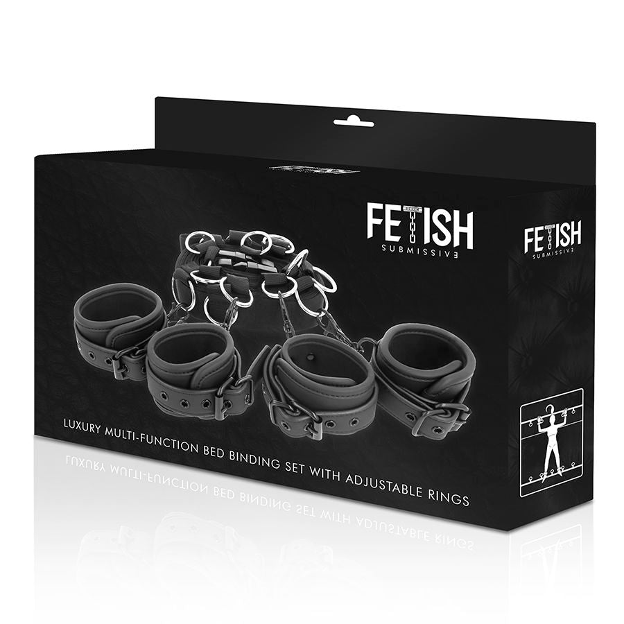 FETISH SUBMISSIVE - LUXURY BED RESTRAINT SET WITH NEOPRENE PADDING