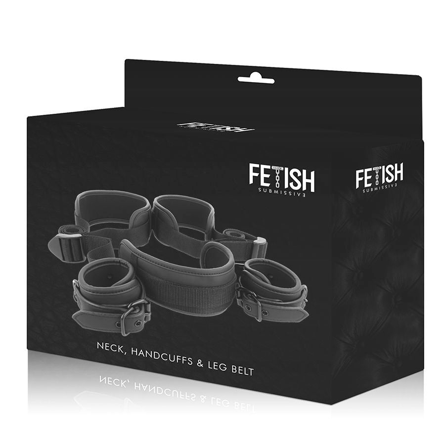 FETISH SUBMISSIVE - OPEN LEG POSITION WITH NEOPRENE LINED CUFFS