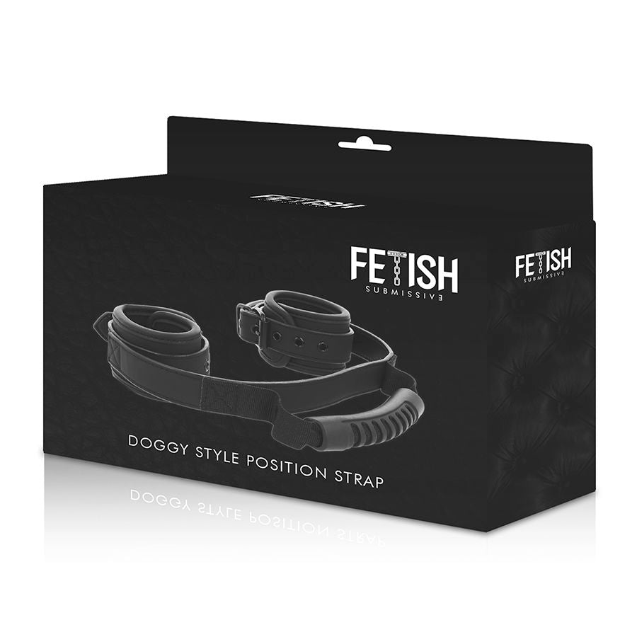 FETISH SUBMISSIVE - NEOPRENE LINED HANDCUFFS WITH HANDLE