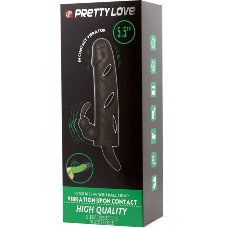 PRETTY LOVE - 14 CM SILICONE VIBRATING SLEEVE 2.0