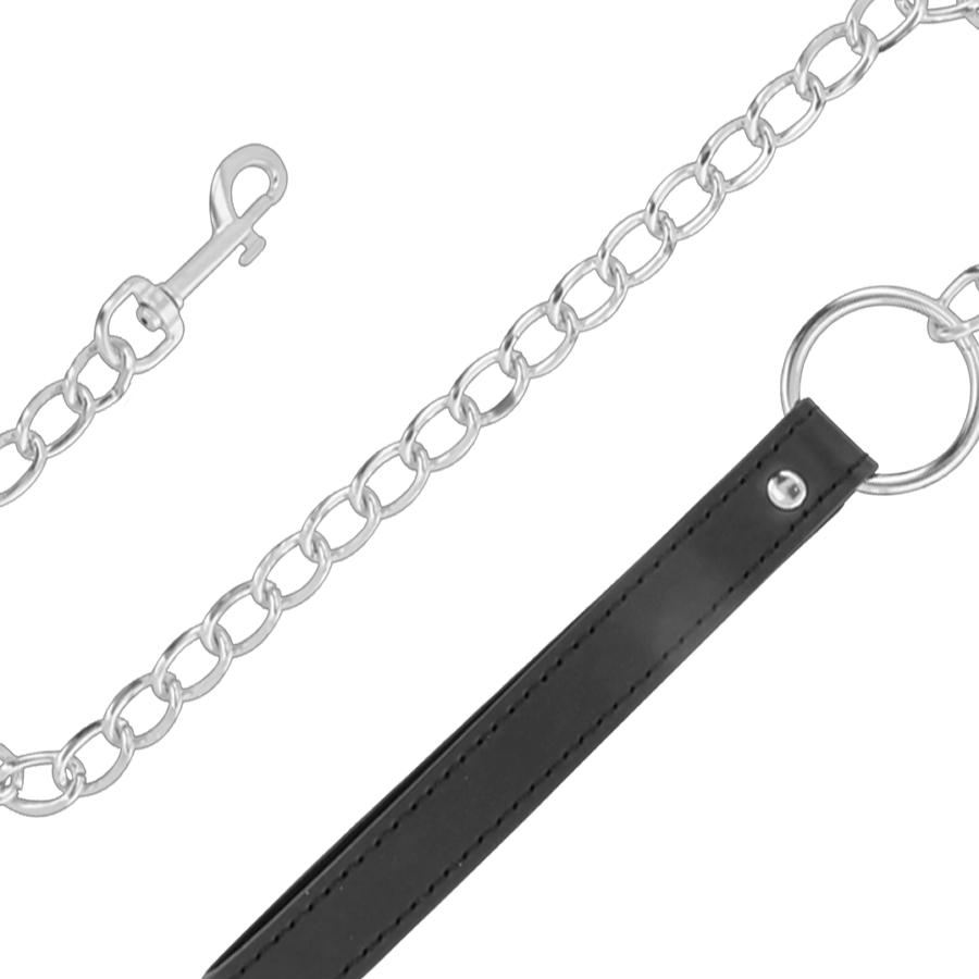 DARKNESS - SOFT LEATHER COLLAR WITH CHAIN