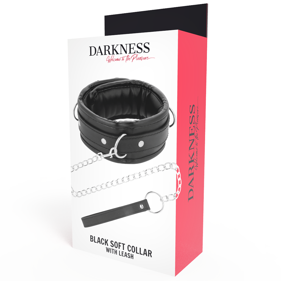 DARKNESS - SOFT LEATHER COLLAR WITH CHAIN