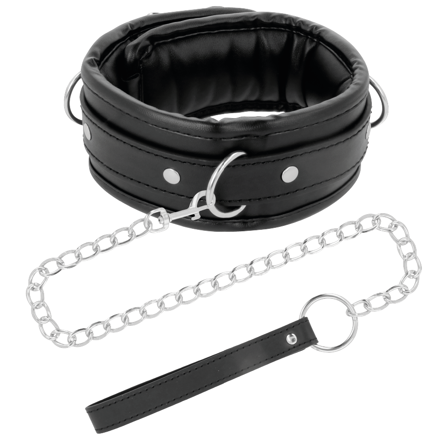 DARKNESS - SOFT LEATHER COLLAR WITH CHAIN