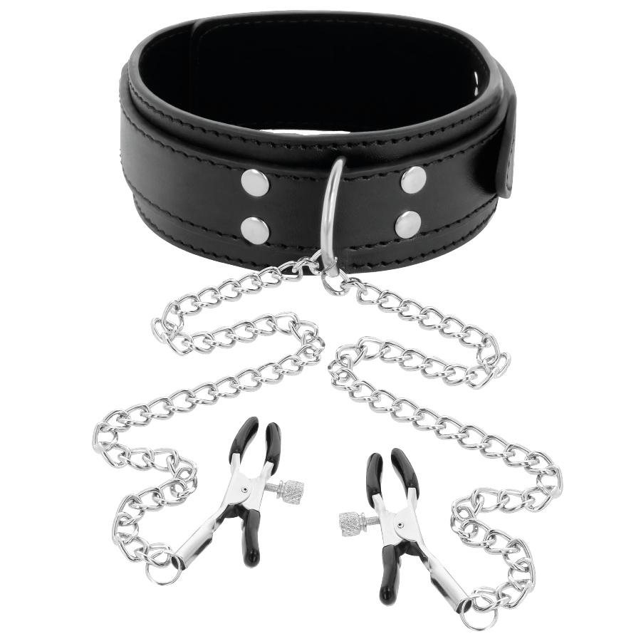 DARKNESS - NIPPLE CLAMP NECKLACE BLACK