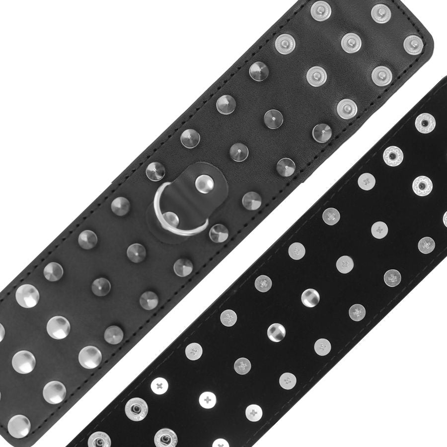 DARKNESS - BLACK SPIKED CUFFS SKULLS AND BONES