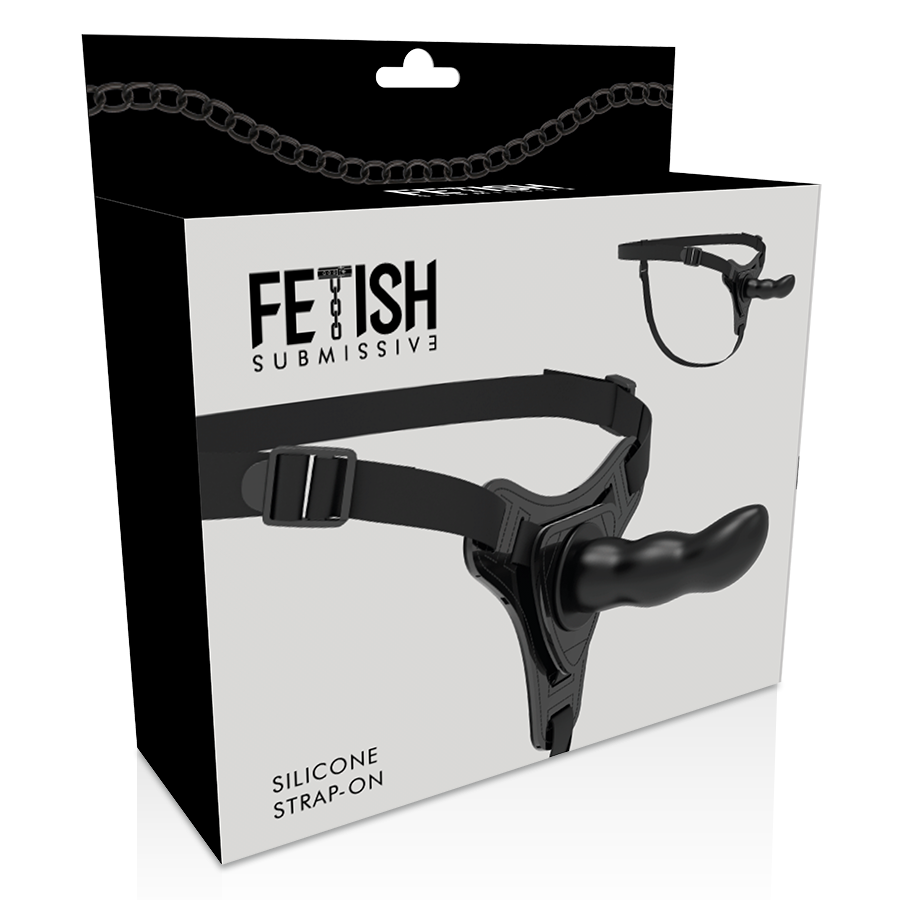 FETISH SUBMISSIVE HARNESS - BLACK G-SPOT SILICONE 16 CM