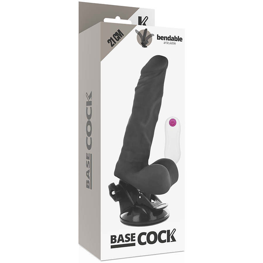 BASECOCK - ARTICULATED VIBRATOR REMOTE CONTROL BLACK 21 CM -O- 5 CM