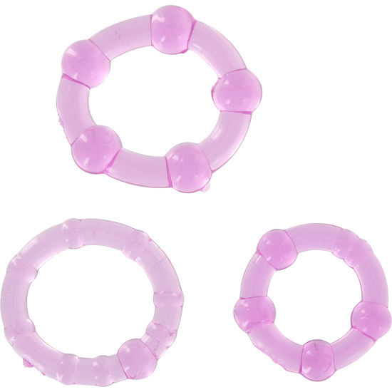SEVEN CREATIONS - LILAC THREE-PIECE COCK RING SET