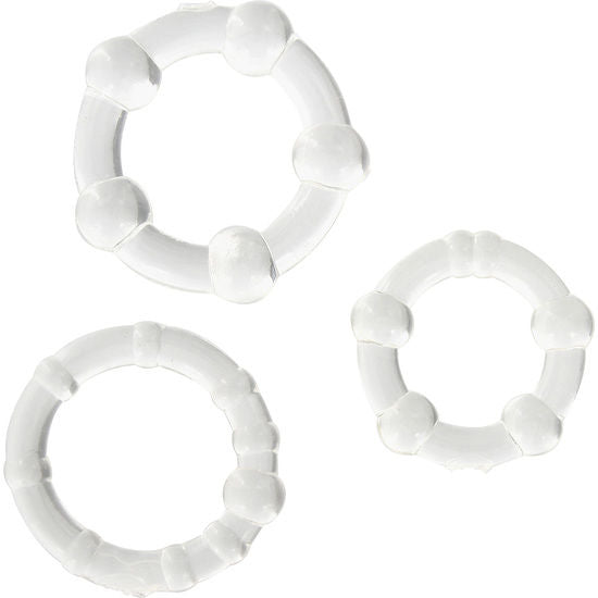 SEVEN CREATIONS - SET OF THREE CLEAR PENIS RINGS