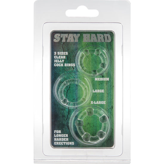 SEVEN CREATIONS - SET OF THREE CLEAR PENIS RINGS