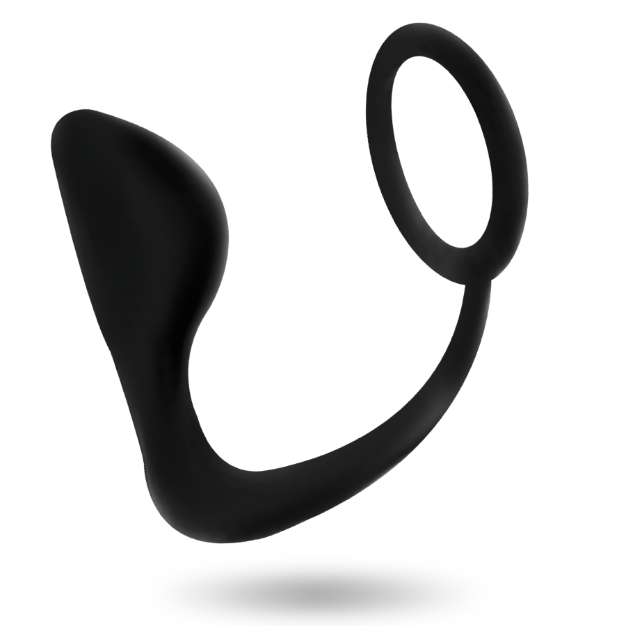 ADDICTED TOYS - BLACK PENIS RING BUTT PLUG