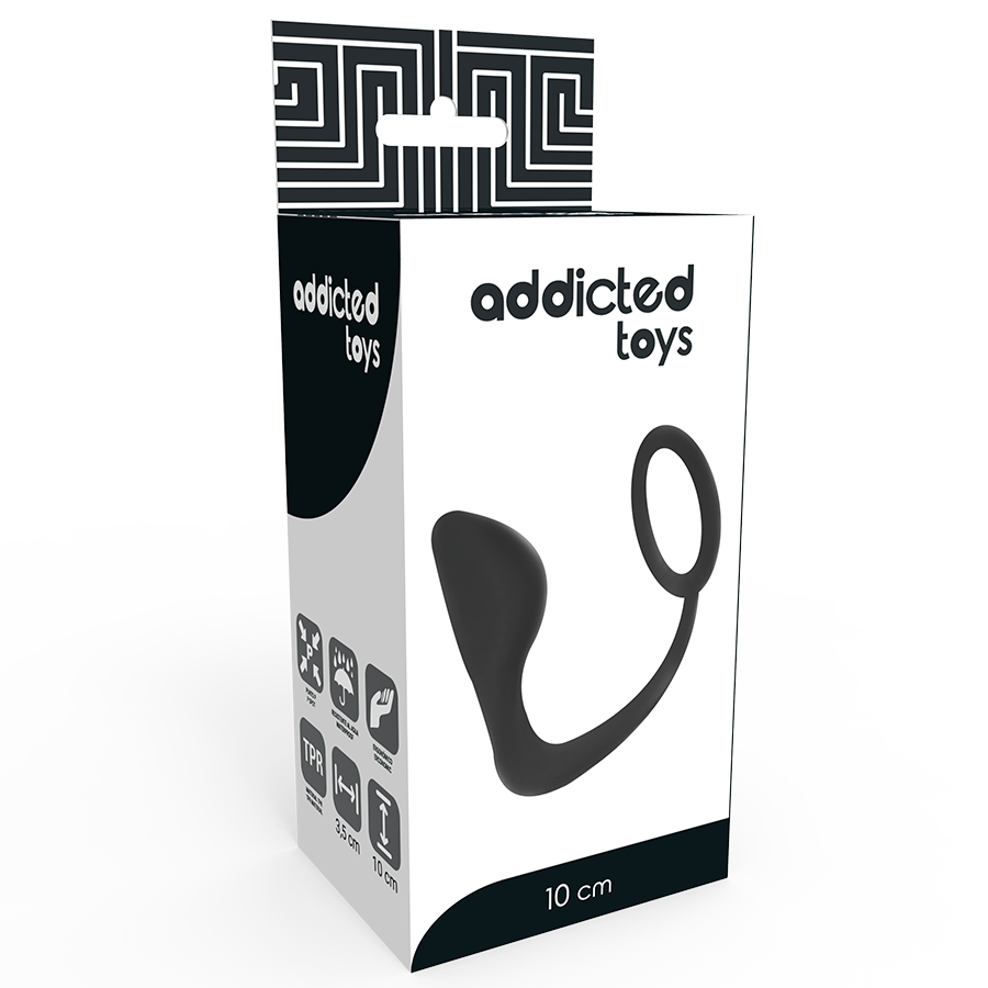 ADDICTED TOYS - BLACK PENIS RING BUTT PLUG