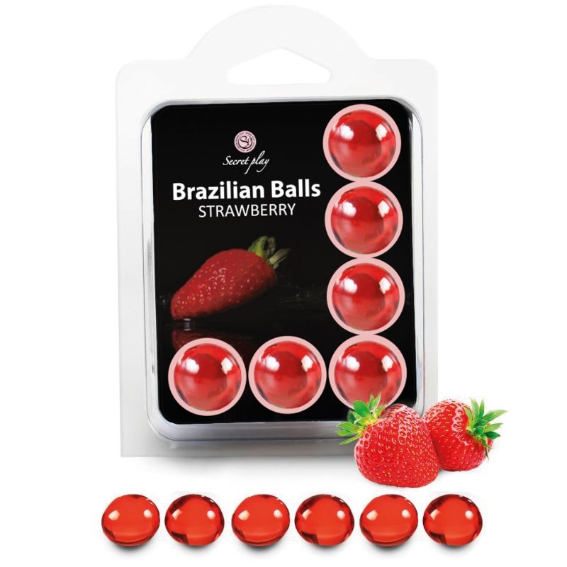 SECRETPLAY - STRAWBERRY BRAZILIAN BALLS SET OF 6